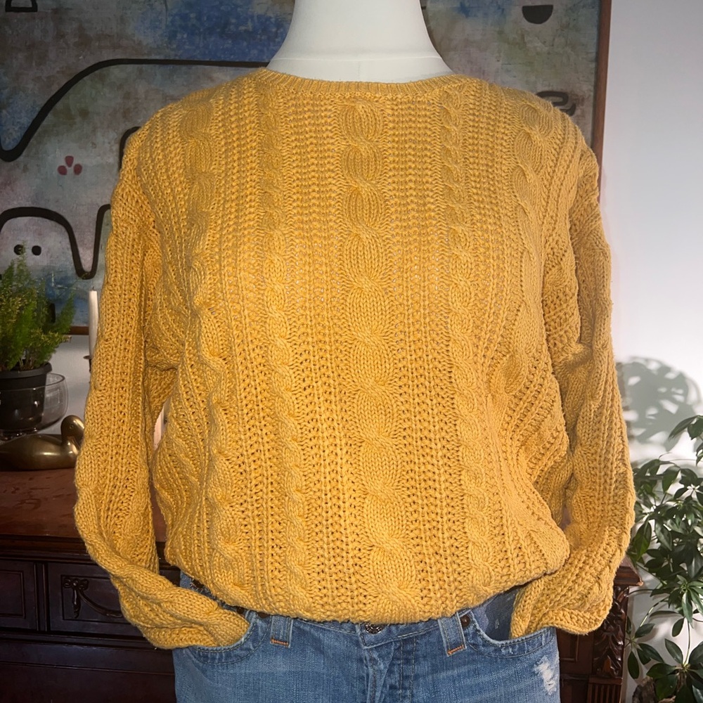 Cable Knit Mustard Sweater